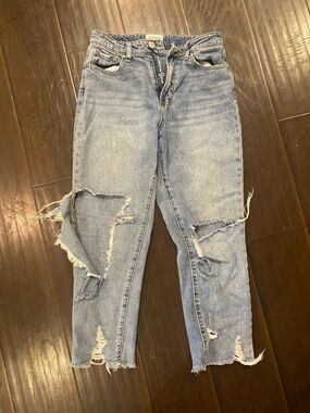 Light Wash Distressed Boyfriend Jeans for Women